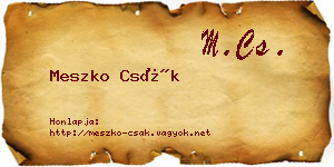 Meszko Csák névjegykártya